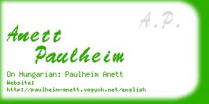 anett paulheim business card